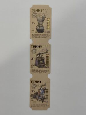 15cm x 3cm - Vintage Style Ticket Sticker Strip