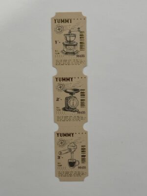 15cm x 3cm - Vintage Style Ticket Sticker Strip