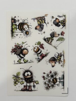 14cm x 10cm - Whimsical Bee, Garden & Cake Sticker Sheets