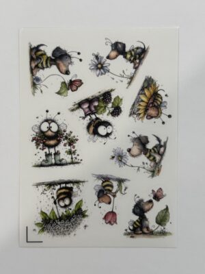 14cm x 10cm - Whimsical Bee, Garden & Cake Sticker Sheets