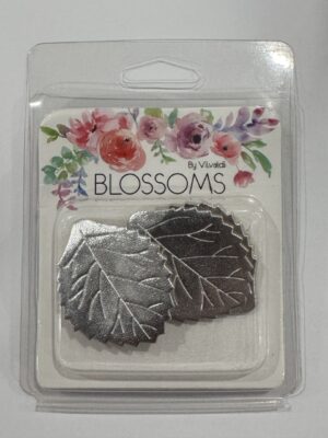 Pk of 6 - Fabric Silver Leaves