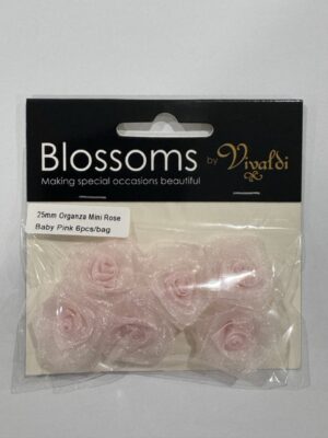 Pk of 6 - Organza mini roses