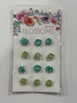 Pk of 12 - Mini dimensional flower embellishments
