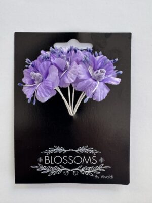 Pk of 6 - Purple Fabric Roses