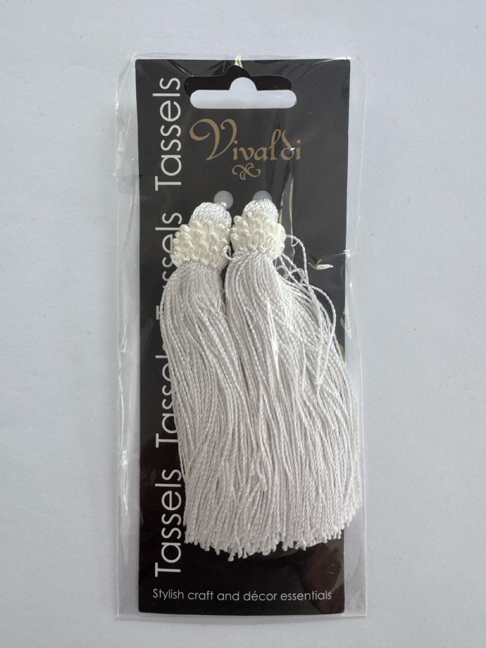 White Silky Thread Tassels – 11cm – Pack of 2