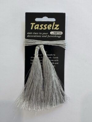 Pack of 2 Silver-Grey Thread Tassel – 8cm